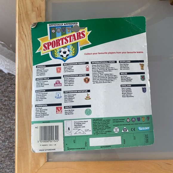 Vintage Sportstars Mark Hughes Action Figure and Trade Card - Picture 2 of 4